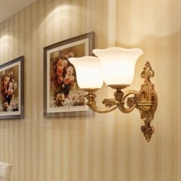 2 Lys Tradisjonell Klassisk Stue Spisestue Soverom Metall Luksuriøs Innendørs Vegglampe