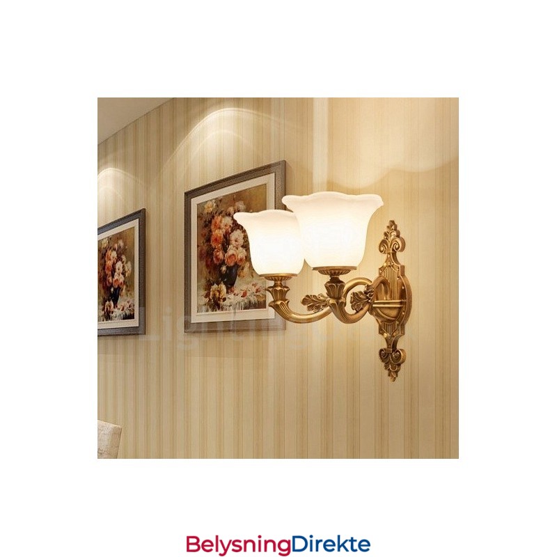 2 Lys Tradisjonell Klassisk Stue Spisestue Soverom Metall Luksuriøs Innendørs Vegglampe