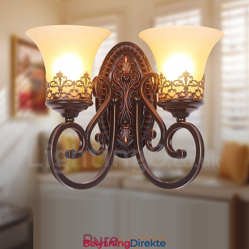 Rustikk Hytte Stue Spisestue Soverom Metall Innendørs Vegglampetter