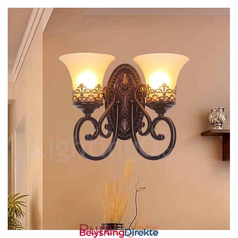 Rustikk Hytte Stue Spisestue Soverom Metall Innendørs Vegglampetter