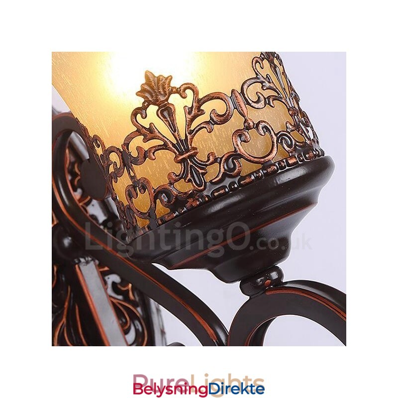 Rustikk Hytte Stue Spisestue Soverom Metall Innendørs Vegglampetter