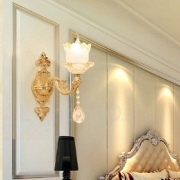 Enkelt Lys Tradisjonell Klassisk Stue Spisestue Soverom Metall Luksuriøs Innendørs Vegglampe