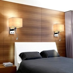 Det Moderne Hotellrommet Lese Kreativt Stoff Korridor Balkong Nattbordslampe Vegglampe