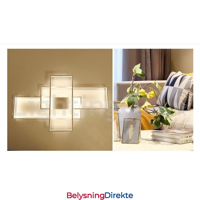 Moderne, Moderne Taklampe I Aluminium, Veggmontert Med Fjernkontrolldimmer For Stue, Soverom, Kan Også Brukes Som Vegglampe