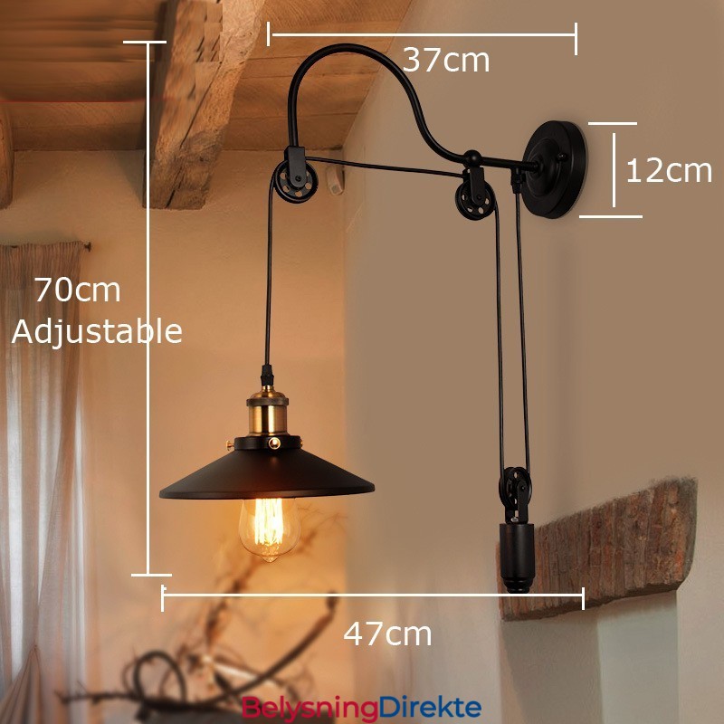 Retro Innfelt Vegglampe Midtgang Bar Kafé Soverom Arbeidsrom Loft Trinse Vegglampe