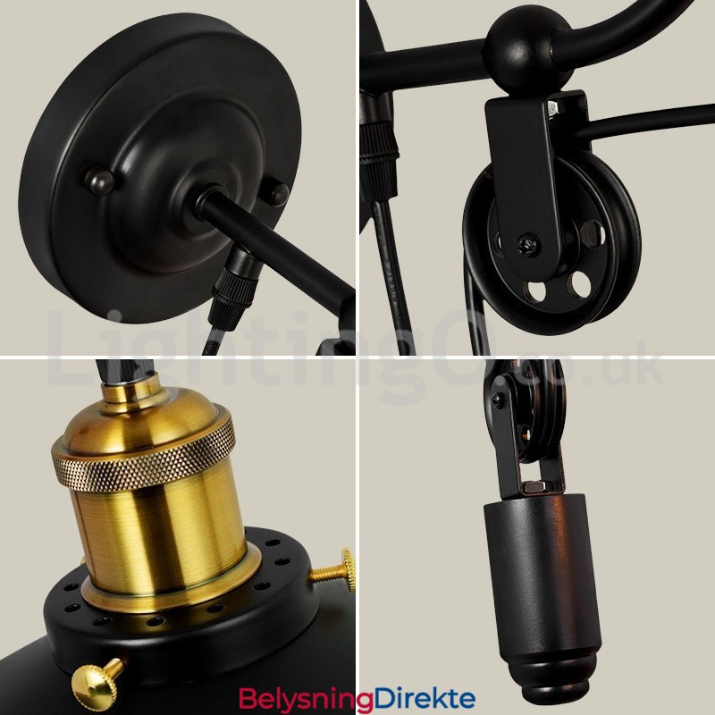 Retro Innfelt Vegglampe Midtgang Bar Kafé Soverom Arbeidsrom Loft Trinse Vegglampe