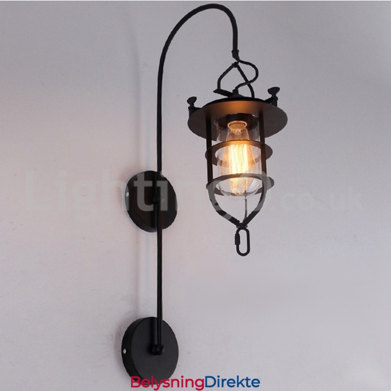 Retro Dock-Vegglampe Svart Wharf-Vegglamper Dock-Vegglampe Restaurant Stue Kafé Bar Klesbutikk