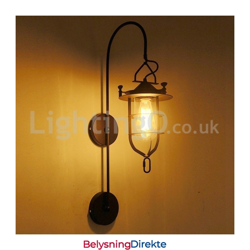 Retro Dock-Vegglampe Svart Wharf-Vegglamper Dock-Vegglampe Restaurant Stue Kafé Bar Klesbutikk
