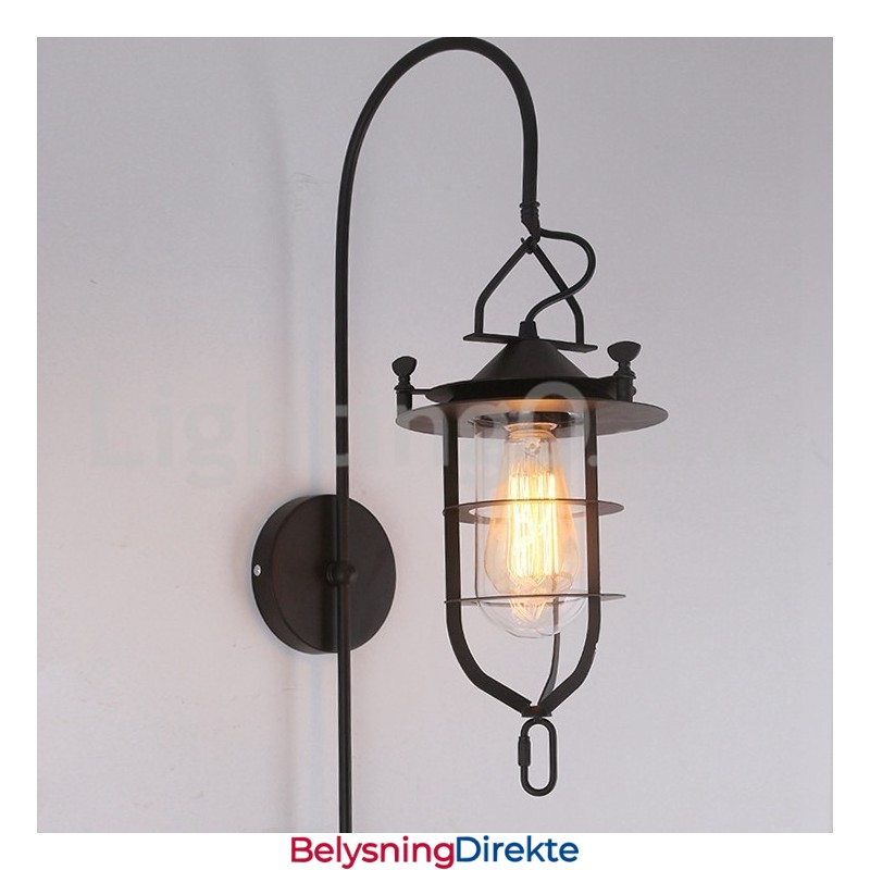 Retro Dock-Vegglampe Svart Wharf-Vegglamper Dock-Vegglampe Restaurant Stue Kafé Bar Klesbutikk