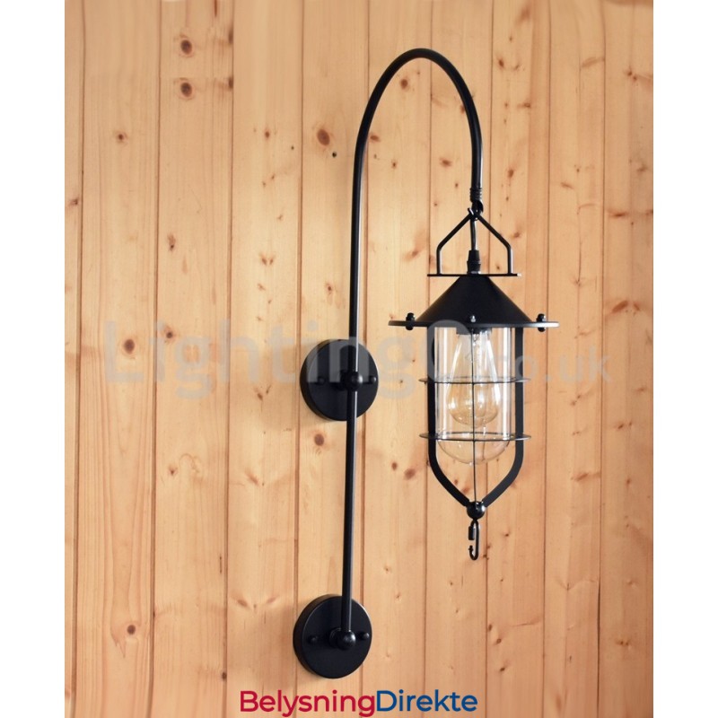Retro Dock-Vegglampe Svart Wharf-Vegglamper Dock-Vegglampe Restaurant Stue Kafé Bar Klesbutikk
