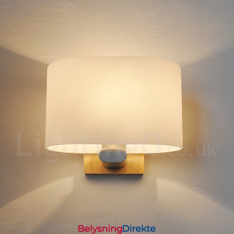 Moderne, Samtidskunstnerisk Vegglampe I Tre I Rustfritt Stål Med Glassskjerm For Midtgang, Bar, Kafé, Soverom, Arbeidsrom, Loft, Trinse-Vegglampe