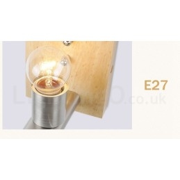 Moderne, Samtidskunstnerisk Vegglampe I Tre I Rustfritt Stål Med Glassskjerm For Midtgang, Bar, Kafé, Soverom, Arbeidsrom, Loft, Trinse-Vegglampe