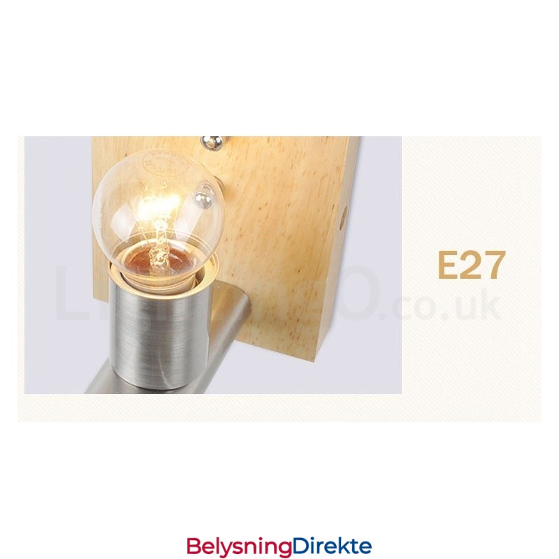 Moderne, Samtidskunstnerisk Vegglampe I Tre I Rustfritt Stål Med Glassskjerm For Midtgang, Bar, Kafé, Soverom, Arbeidsrom, Loft, Trinse-Vegglampe