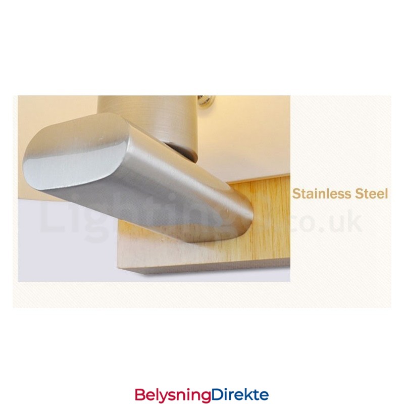 Moderne, Samtidskunstnerisk Vegglampe I Tre I Rustfritt Stål Med Glassskjerm For Midtgang, Bar, Kafé, Soverom, Arbeidsrom, Loft, Trinse-Vegglampe