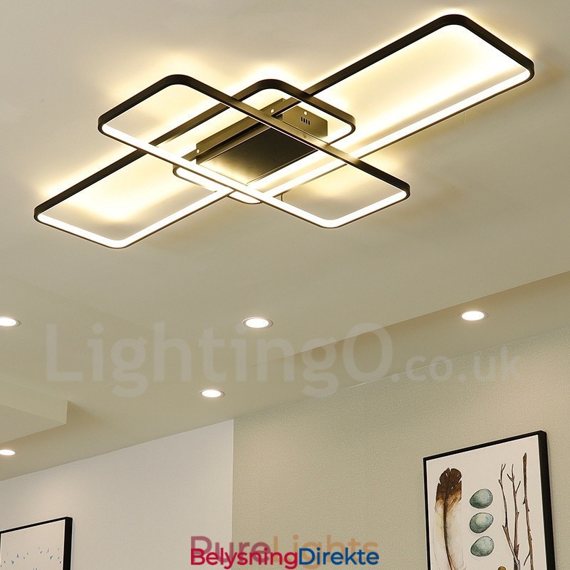 Moderne, Moderne Taklampe I Aluminium, Veggmontert Med Fjernkontrolldimmer For Stue, Soverom, Kan Også Brukes Som Vegglampe