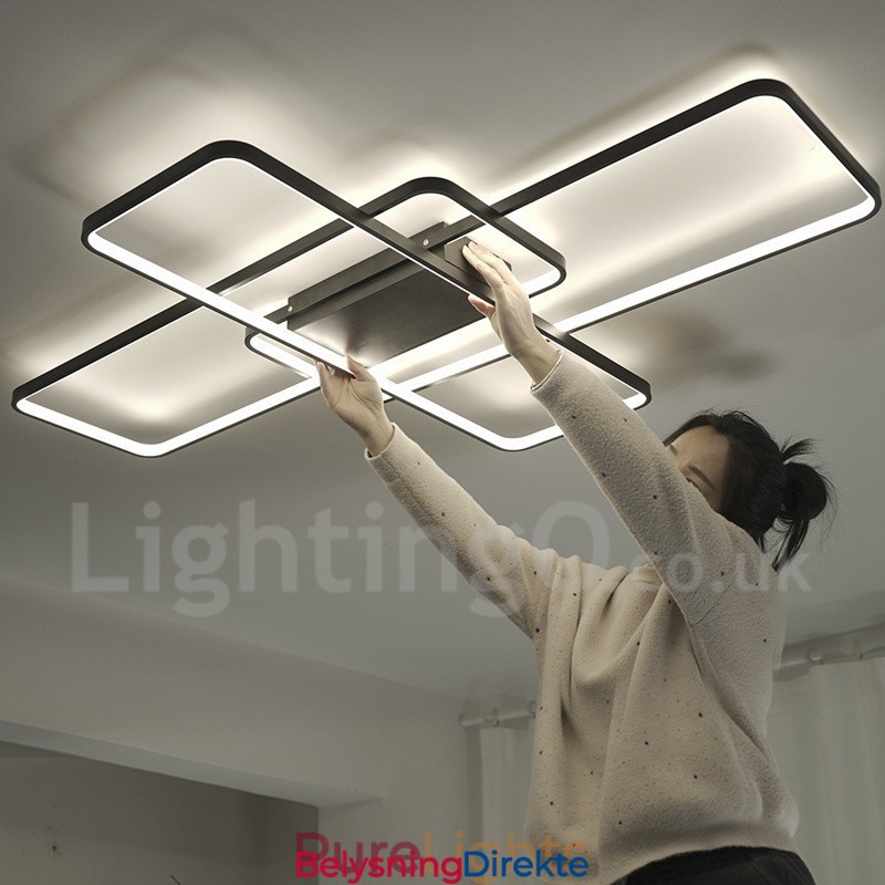 Moderne, Moderne Taklampe I Aluminium, Veggmontert Med Fjernkontrolldimmer For Stue, Soverom, Kan Også Brukes Som Vegglampe