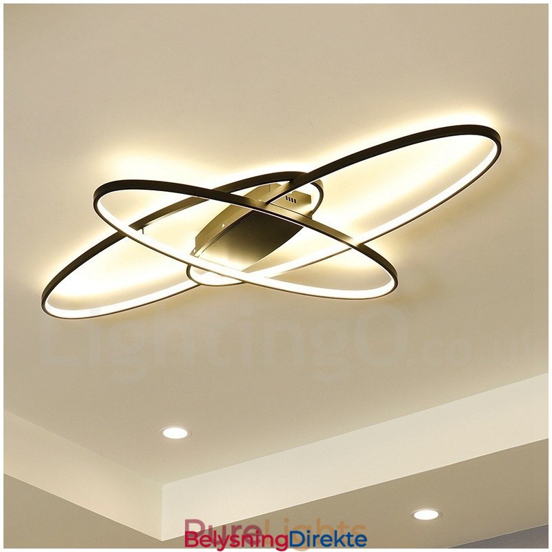 Dimmbar Oval Moderne Samtidskunst Taklampe I Aluminium Innfelt Lampe For Stue Soverom Kan Også Brukes Som Vegglampe