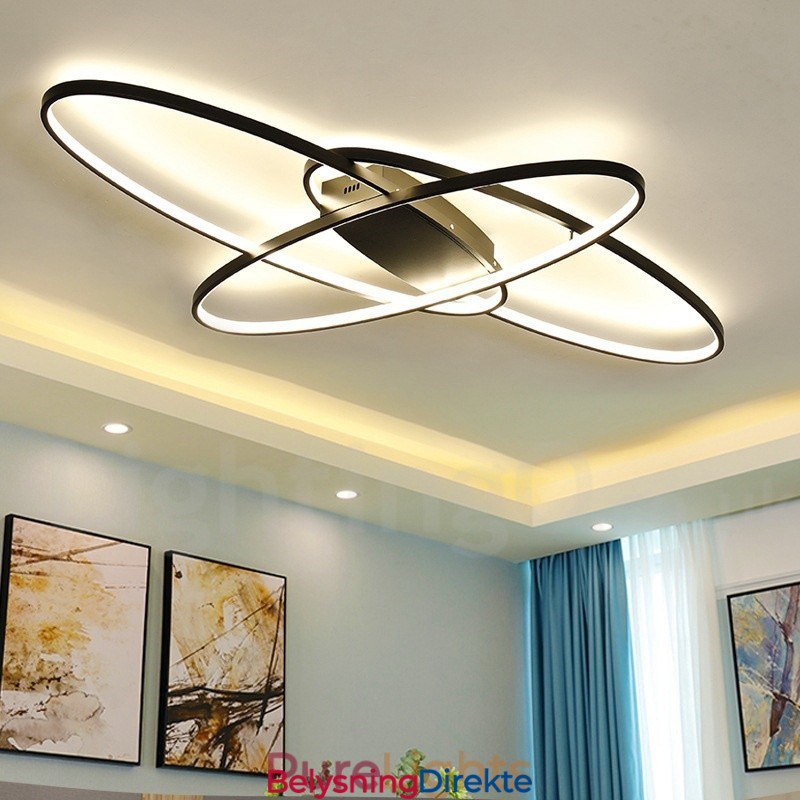 Dimmbar Oval Moderne Samtidskunst Taklampe I Aluminium Innfelt Lampe For Stue Soverom Kan Også Brukes Som Vegglampe