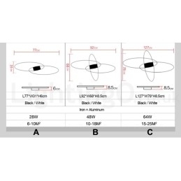 Dimmbar Oval Moderne Samtidskunst Taklampe I Aluminium Innfelt Lampe For Stue Soverom Kan Også Brukes Som Vegglampe
