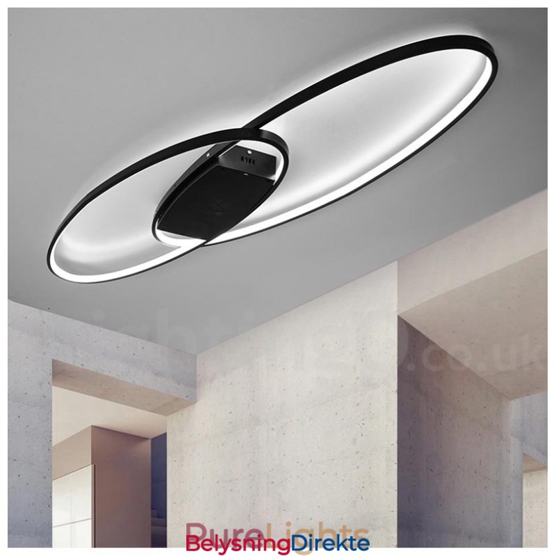 Dimmbar Oval Moderne Samtidskunst Taklampe I Aluminium Innfelt Lampe For Stue Soverom Kan Også Brukes Som Vegglampe