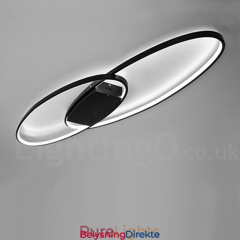 Dimmbar Oval Moderne Samtidskunst Taklampe I Aluminium Innfelt Lampe For Stue Soverom Kan Også Brukes Som Vegglampe