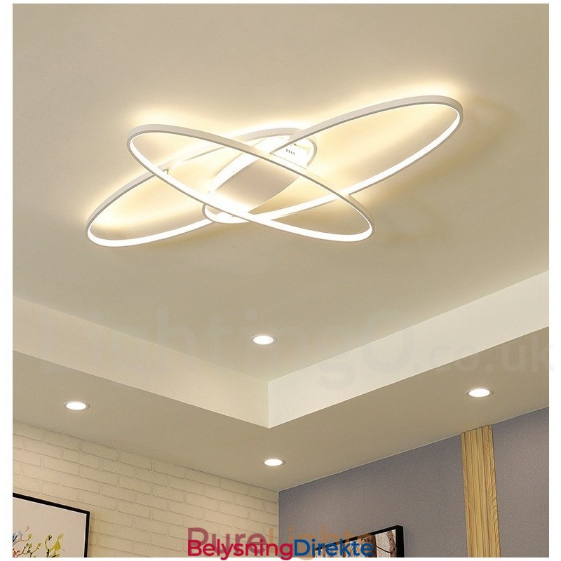 Dimmbar Oval Moderne Samtidskunst Taklampe I Aluminium Innfelt Lampe For Stue Soverom Kan Også Brukes Som Vegglampe