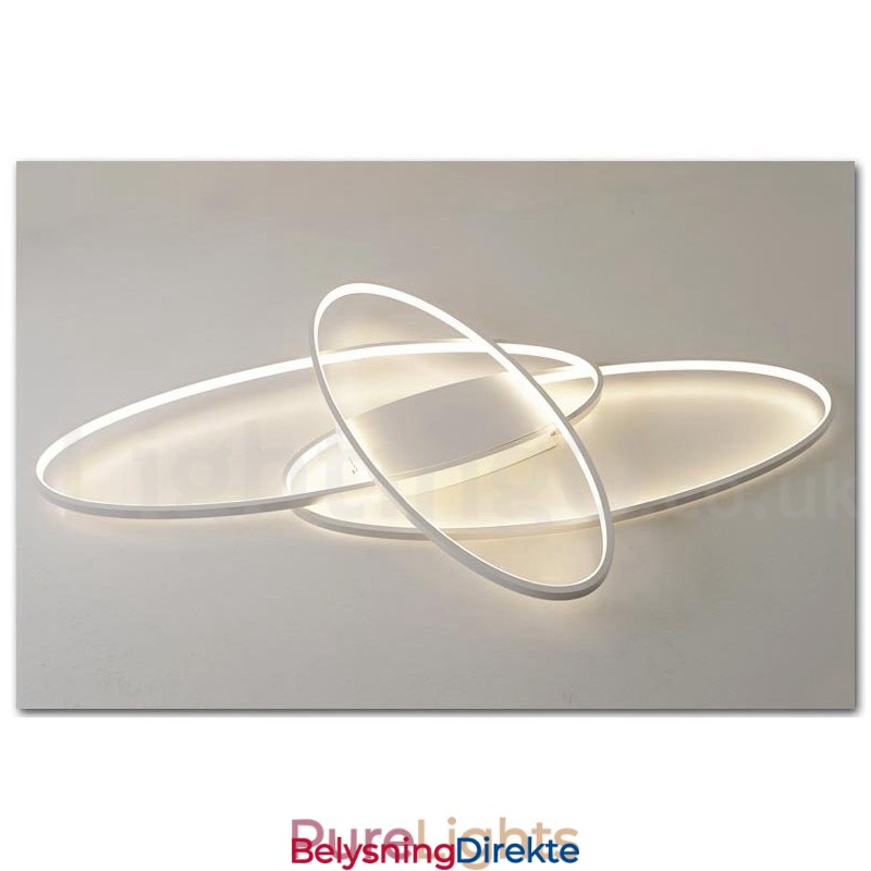 Dimmbar Oval Moderne Samtidskunst Taklampe I Aluminium Innfelt Lampe For Stue Soverom Kan Også Brukes Som Vegglampe