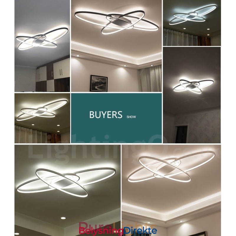 Dimmbar Oval Moderne Samtidskunst Taklampe I Aluminium Innfelt Lampe For Stue Soverom Kan Også Brukes Som Vegglampe