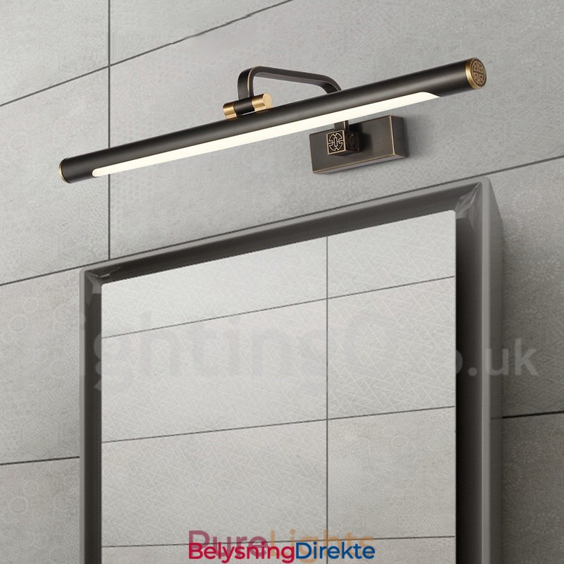 Ipmirror-Lampe Baderomslamper Vegglamper I Ren Messing Med Akrylskjerm Sminkebelysning