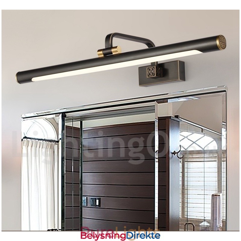 Ipmirror-Lampe Baderomslamper Vegglamper I Ren Messing Med Akrylskjerm Sminkebelysning