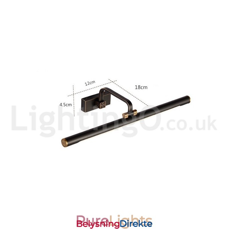 Ipmirror-Lampe Baderomslamper Vegglamper I Ren Messing Med Akrylskjerm Sminkebelysning