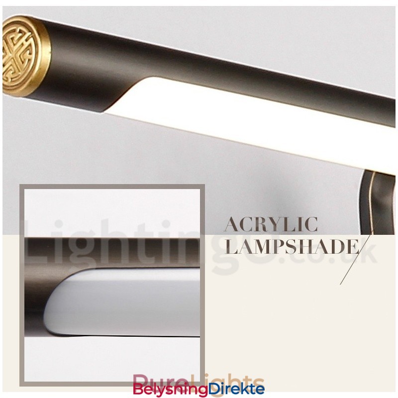 Ipmirror-Lampe Baderomslamper Vegglamper I Ren Messing Med Akrylskjerm Sminkebelysning