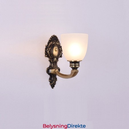 Luksuriøs Rustikk Retro Vintage Messing Vegglampe Med 1 Lys Og Glassskjerm I Ren Messing, Spesielt For Hotell, Kontor, Utstillingslokale, Stue, Spisestue