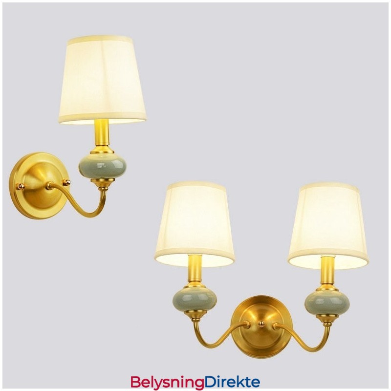 Luksuriøs Rustikk Retro Vintage Messingkeramikk Vegglampe Med Glassskjerm, Spesielt For Hotell, Kontor, Utstillingslokale, Stue, Spisestue