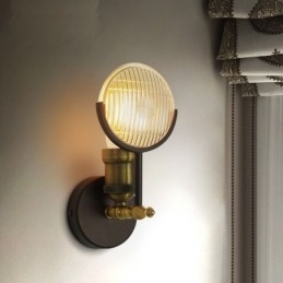 Rustikk Retro Vintage Vegglampe Med 1 Lys Med Glassskjerm, Spesielt For Hotell, Kontor, Utstillingslokale, Stue, Spisestue