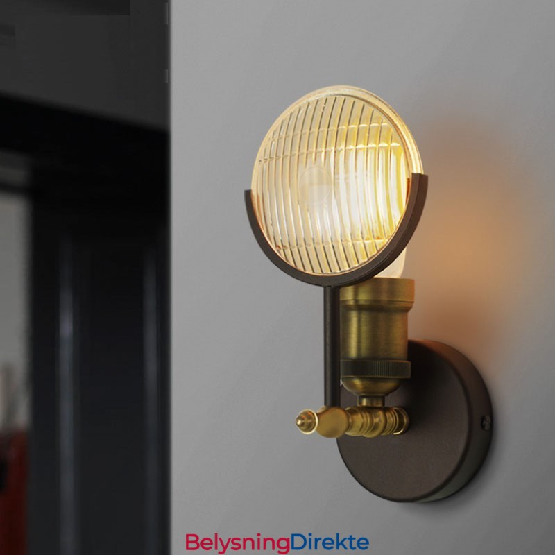 Rustikk Retro Vintage Vegglampe Med 1 Lys Med Glassskjerm, Spesielt For Hotell, Kontor, Utstillingslokale, Stue, Spisestue