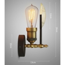 Rustikk Retro Vintage Vegglampe Med 1 Lys Med Glassskjerm, Spesielt For Hotell, Kontor, Utstillingslokale, Stue, Spisestue