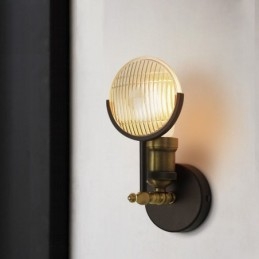Rustikk Retro Vintage Vegglampe Med 1 Lys Med Glassskjerm, Spesielt For Hotell, Kontor, Utstillingslokale, Stue, Spisestue