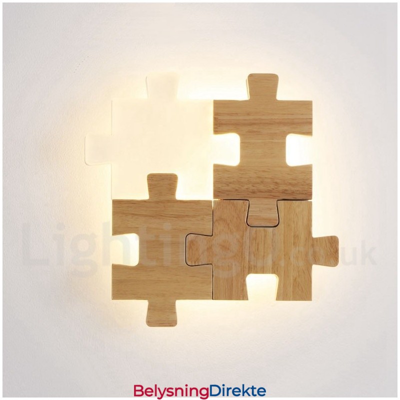 Vegglampe I Tre Med Akrylskjerm Moderne, Moderne Vegglampe I Tre Og Bambus