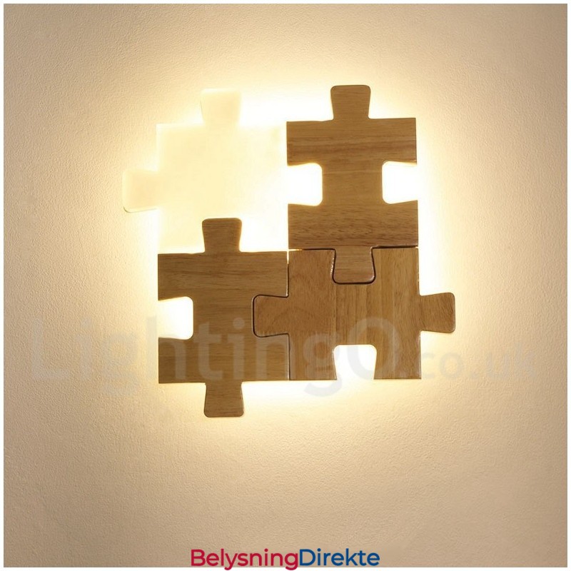 Vegglampe I Tre Med Akrylskjerm Moderne, Moderne Vegglampe I Tre Og Bambus