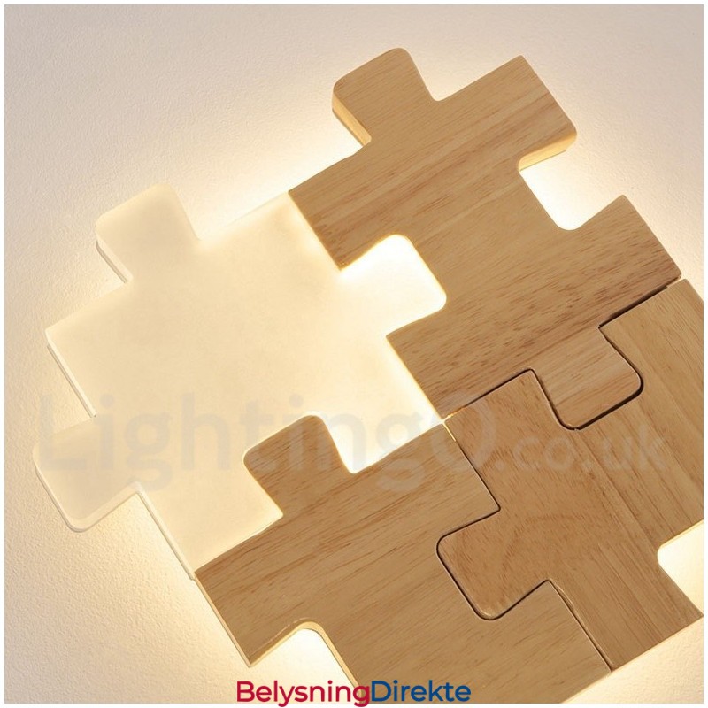 Vegglampe I Tre Med Akrylskjerm Moderne, Moderne Vegglampe I Tre Og Bambus