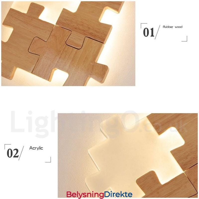 Vegglampe I Tre Med Akrylskjerm Moderne, Moderne Vegglampe I Tre Og Bambus