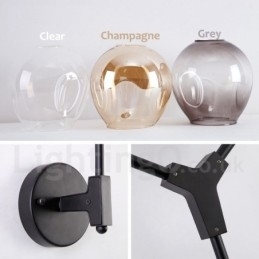 Rustikk Retro Vintage Vegglampe Med To Lyskilder Og Flerfarget Glassskjerm, Spesielt For Hotell, Kontor, Utstillingslokale, Stue, Soverom