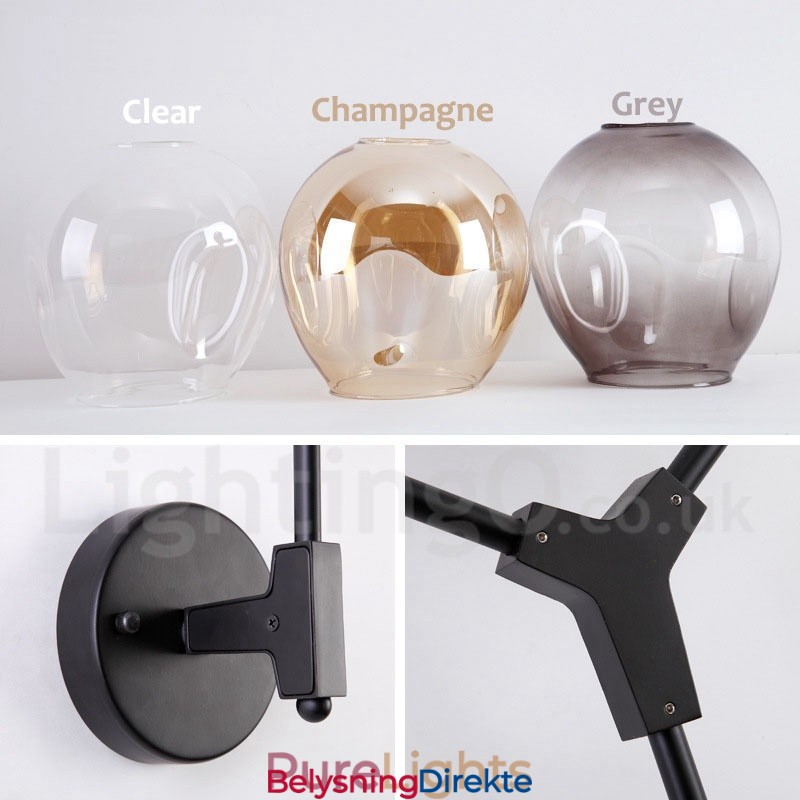 Rustikk Retro Vintage Vegglampe Med To Lyskilder Og Flerfarget Glassskjerm, Spesielt For Hotell, Kontor, Utstillingslokale, Stue, Soverom