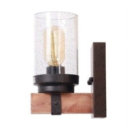 1 Lys Vintage Vegglampe I Tre I Industriell Stil For Vind, Bar, Loft, Kaffe, Restaurant