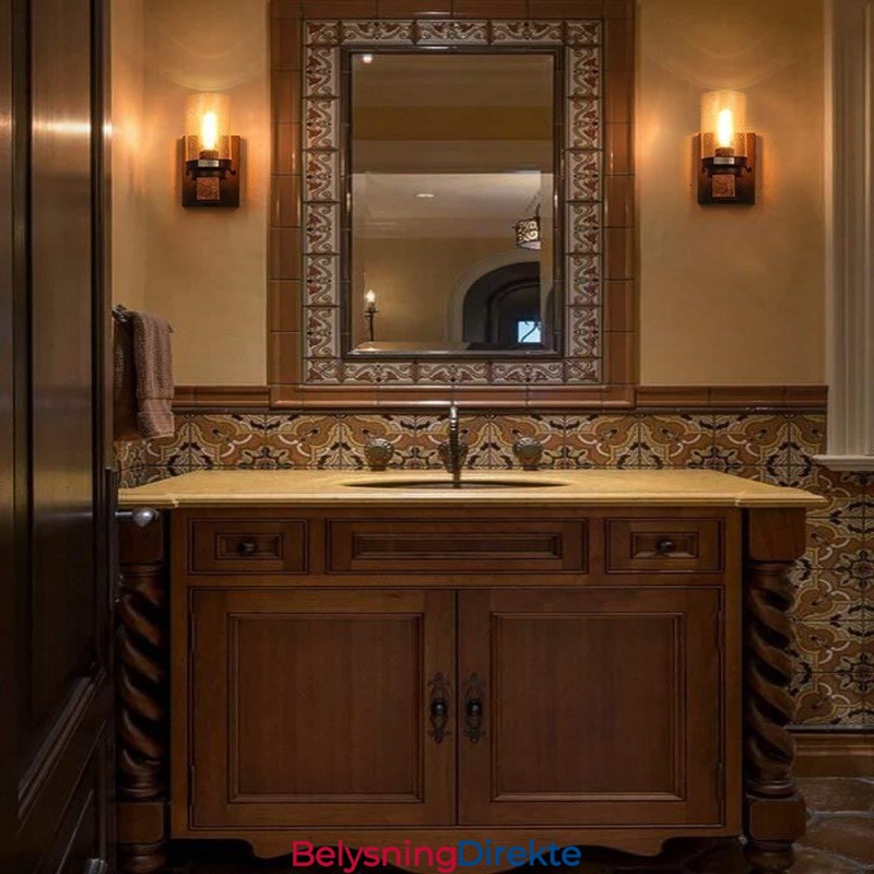 1 Lys Vintage Vegglampe I Tre I Industriell Stil For Vind, Bar, Loft, Kaffe, Restaurant