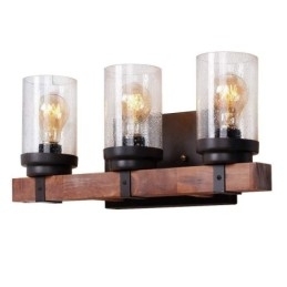 3-Lys Vintage Vegglampe I Tre I Industriell Stil For Vind, Bar, Loft, Kaffe, Restaurant