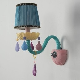 Macaron 1 Lys Flerkrystalllys Retro Glassvegglampe Til Barnerom Barnesoverom