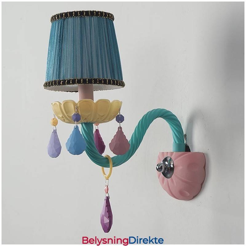 Macaron 1 Lys Flerkrystalllys Retro Glassvegglampe Til Barnerom Barnesoverom