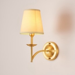 Luksuriøs Rustikk Retro Vintage Vegglampe Med 1 Lys Og Stoffskjerm I Ren Messing, Spesialtilpasset Til Hotell, Soverom, Utstillingslokale, Stue, Spisestue